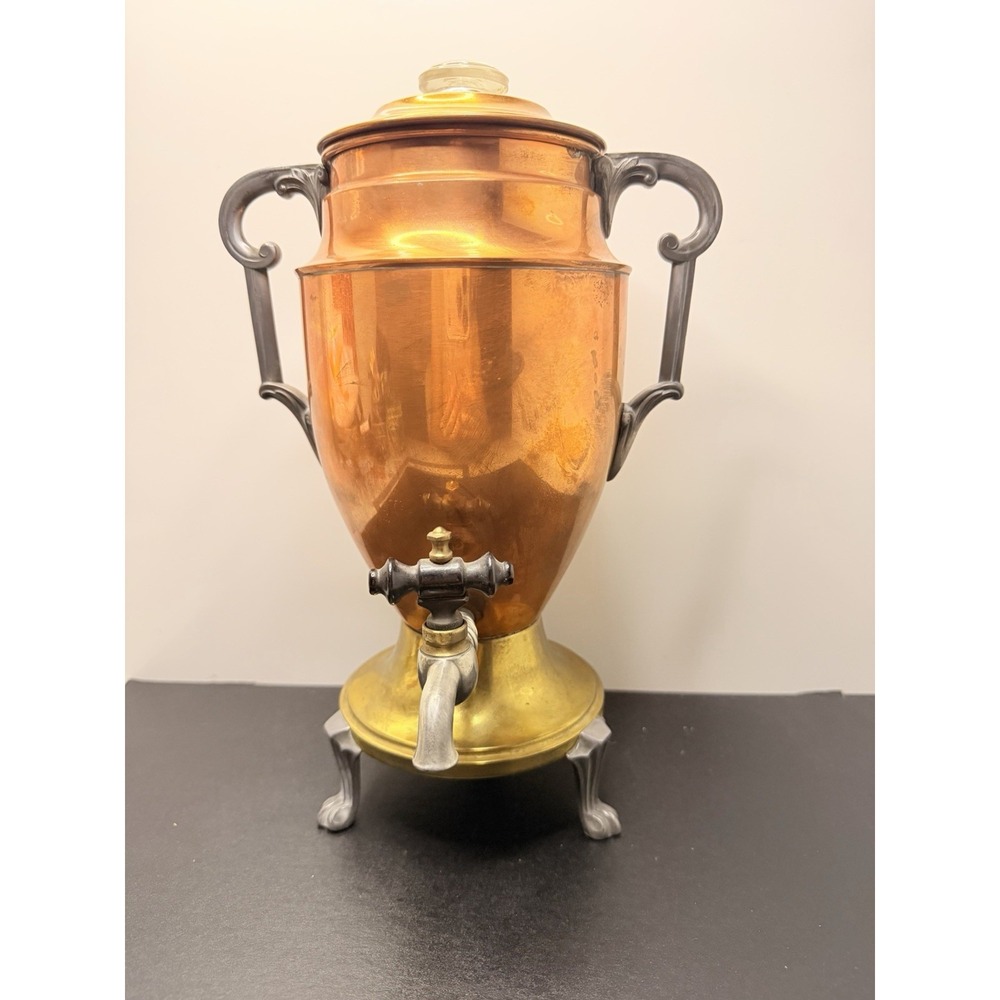 Vintage Antique Royal Rochester Copper Coffee Percolator Urn Art Deco E627 A-29